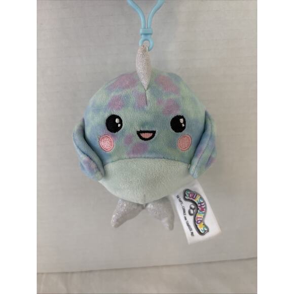 Squishmallows 3.5" Clip-on Henrietta the Narwhal plush toy. - Picture 1 of 4